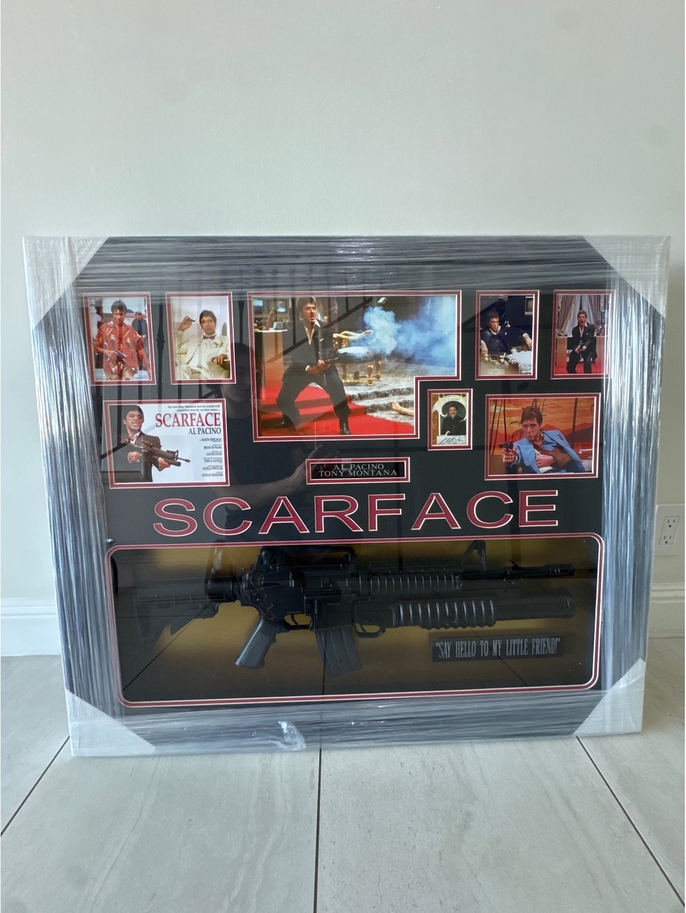 Al Pacino Signed Autographed Scarface 39x33 Framed with Prop